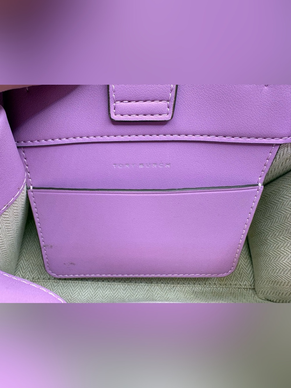 Tory Burch Lilac Mini Tote with Detachable Strap - Picture 9 of 10